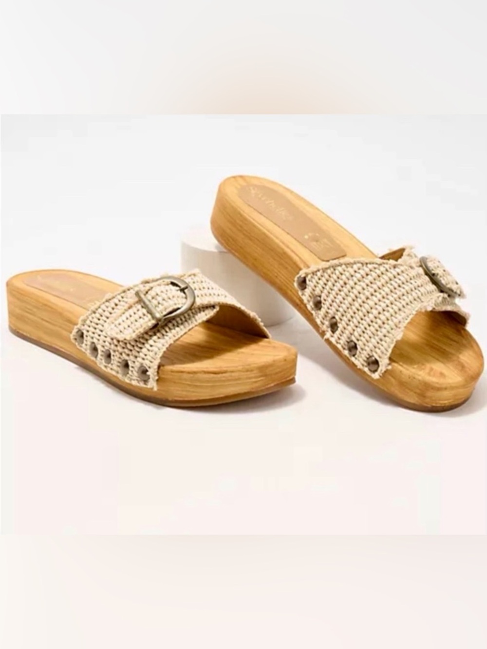 Seychelles Isla Natural Raffia Slide Sandals- Made in Italy